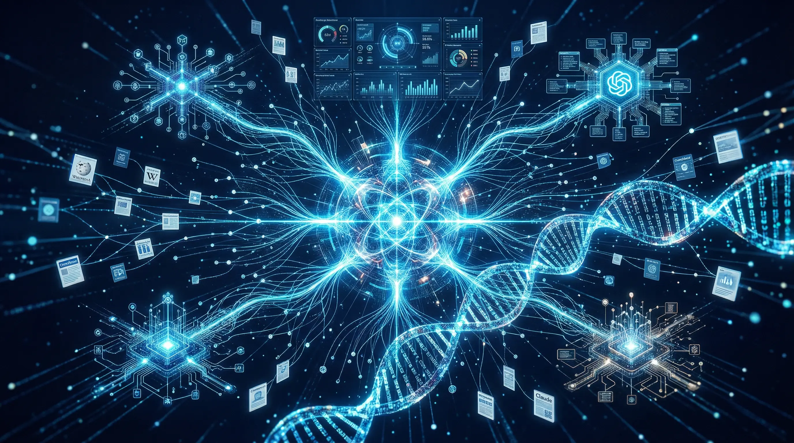 Generative Engine Optimisation - brand entity knowledge graph with AI model interfaces